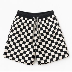 INC International Concepts Black and White Checkered Kids Shorts